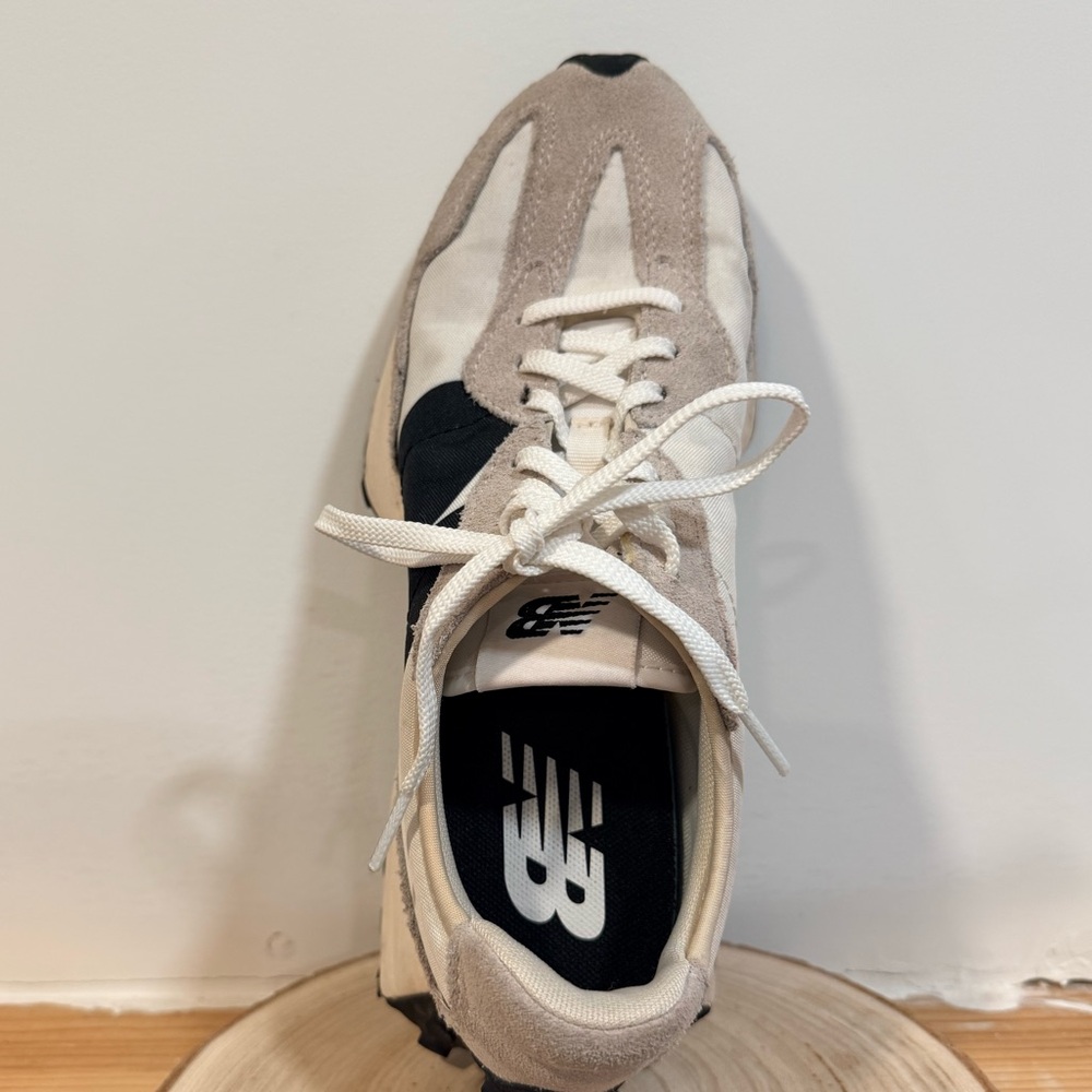 New Balance Cream and Black 327 Sneakers